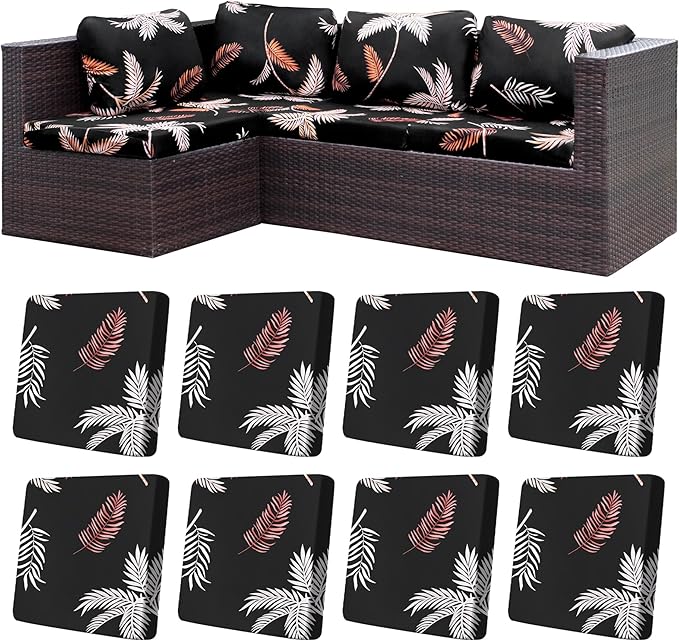 8Pcs Stretch Patio Cushion Covers, Outdoor Couch Covers Replacement, Outdoor by BIETYONE