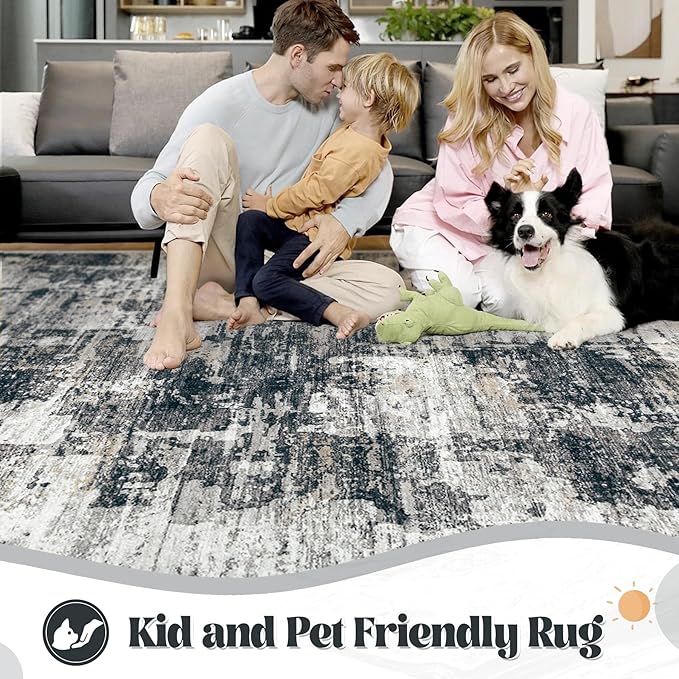 10x14 Area Rugs for Living Room, Washable Modern Abstract Large Area Rug - Image 3