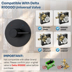 Replacement for Delta Shower Trim Kit 14 Series Matte Black