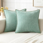 MIULEE Pack of 2 Couch Throw Pillow Covers 18x18 Inch Aqua Green Farmhouse by MIULEE