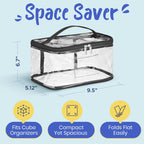 Clear Storage Bags, 6 Pack - Zippered Small Organizers For Toys, Puzzles, Blocks, Craft Supplies, Durable Puzzle Zipper Case Containers for Organizing, Travel, Seasonal, Kids Room Bag Organizer