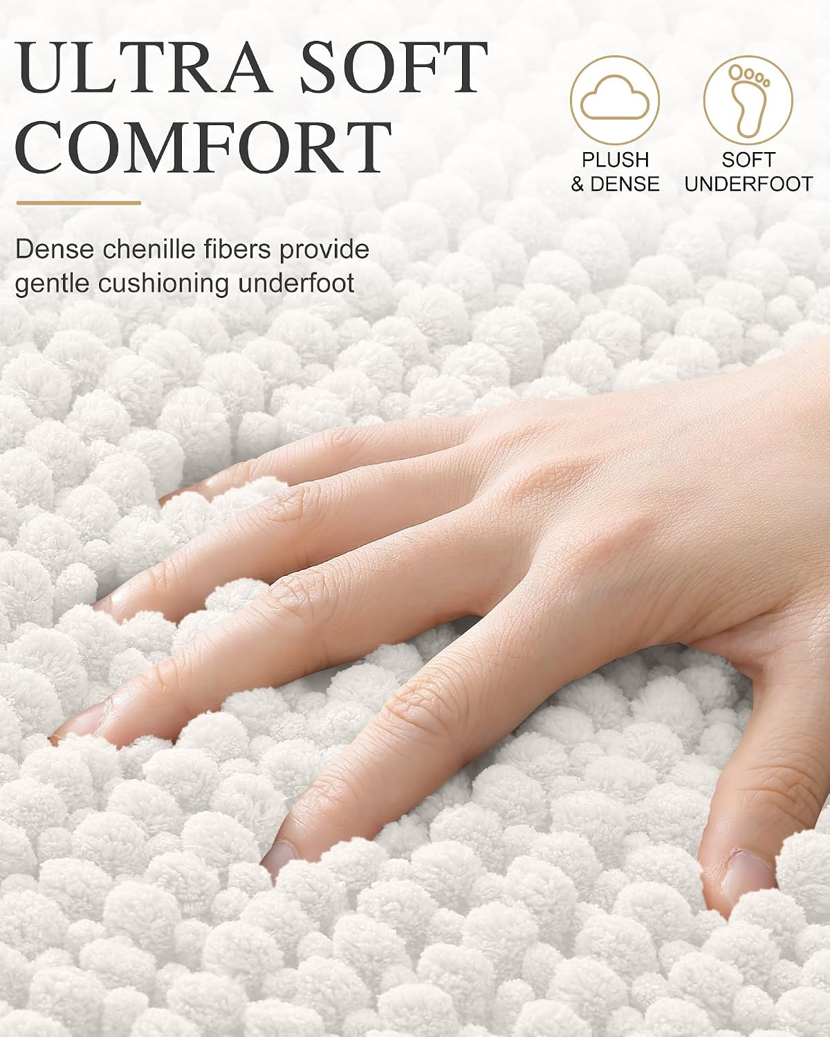 Smiry Thick Bathroom Rugs 30x20, Extra Soft Absorbent Chenille Bath Mat