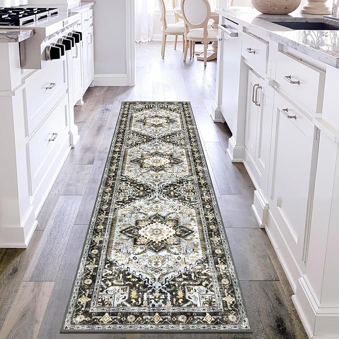 Yamaziot Washable Runner Rug, 2x8 Non-Slip Boho Vintage Hallway Rug Runner - Image 6