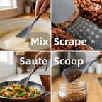 Silicone Cooking Spoon Spatula for Nonstick Cookware,Heat Resistant,12.8"