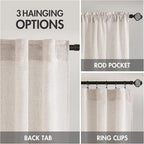 MIULEE White Linen Curtains 84 Inch Length - Image 3