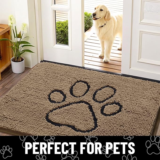 Smiry Dog Door Mat for Muddy Paws, Absorbent Dirt Trapper Non Slip Quick Dry - Image 7