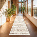 Hazo Haus Beige Washable 2'6"x8' Wide Hallway Runners, Kitchen Runner Rug - Image 3