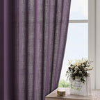 Nanspring Plum Linen Curtains 84 Inch Length 2 Panels Set - Image 4
