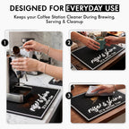 Coffee Bar Mat, Rise and Shine - Coffee Bar Accessories, Station, 18x12
