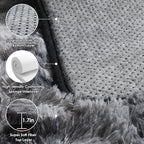 ONASAR Area Rugs for Bedroom Living Room, Fluffy Tie-Dyed Dark Grey 4x6 Indoor - Image 4