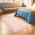 Washable 3x5 Pink Rugs for Girls Bedroom Beside Bed, Nursery Rug, Soft Faux by HazoHaus