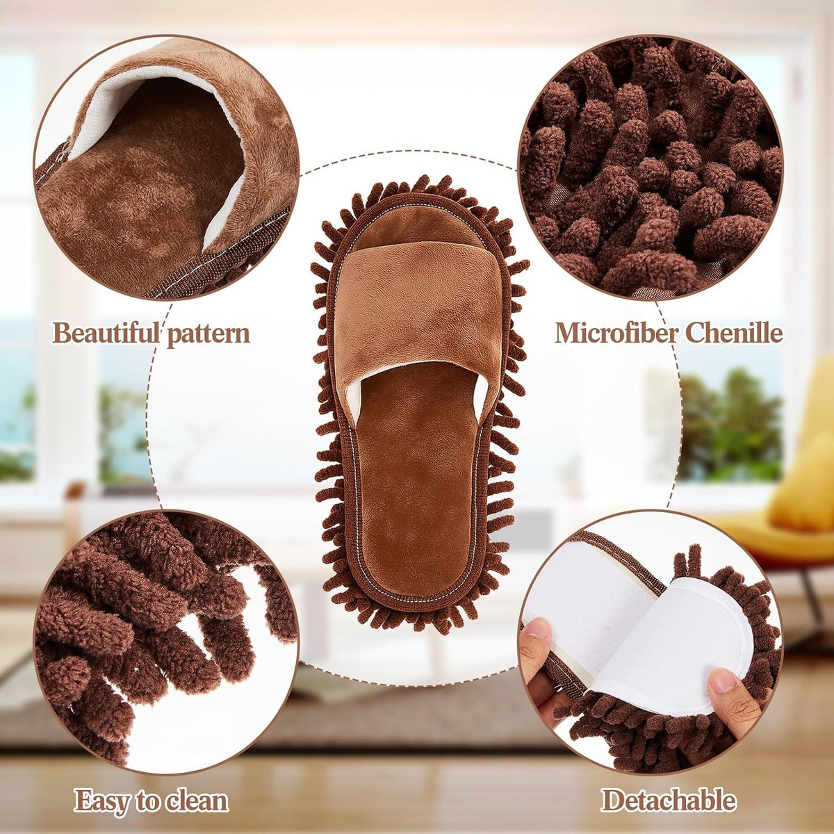 Jecery Microfiber Clean Mop Slipper