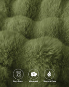 Ultra Soft Cozy Faux Fur Throw Blanket, Fuzzy Plush Thick Bubble Blanket - Image 5