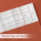 MIULEE Back Tab Burnt Orange Blackout Curtains 96 Inch Long 2 Panels Set - Image 4