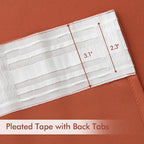 MIULEE Back Tab Burnt Orange Blackout Curtains 120 Inch Long 2 Panels Set - Image 4