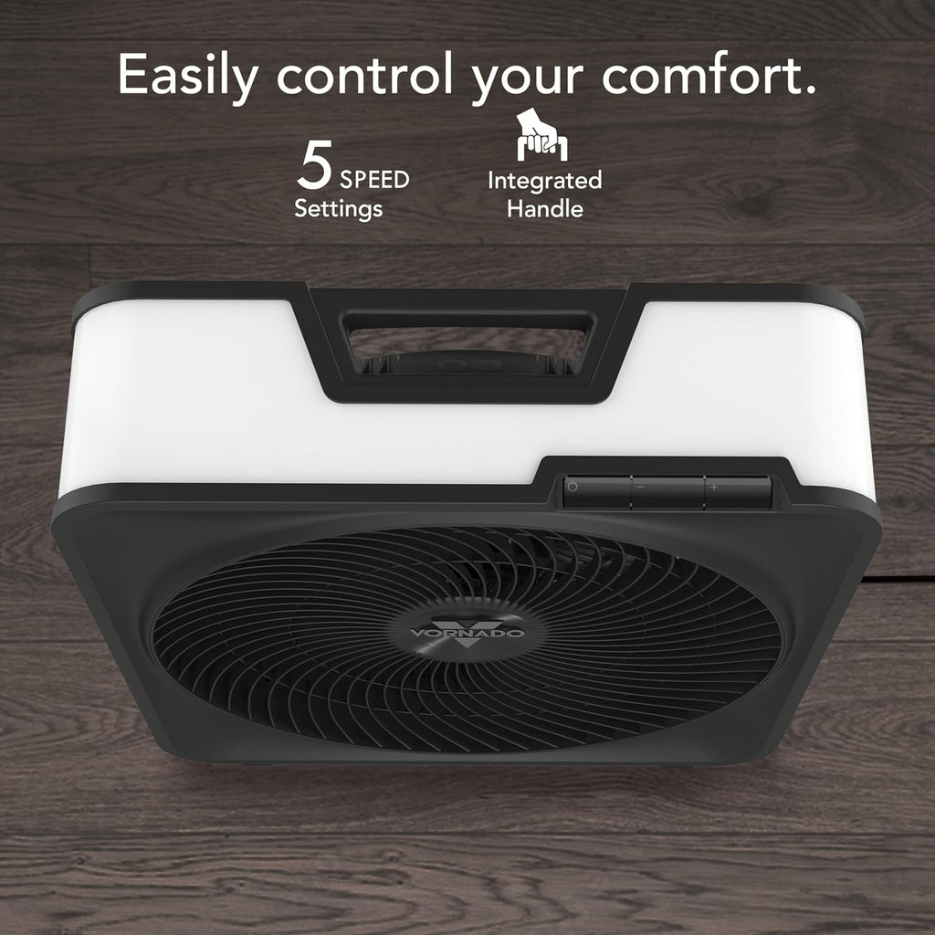 Vornado Model 80 High Velocity Box Fan, 20 Inch, 5 Speeds, Powerful Airflow