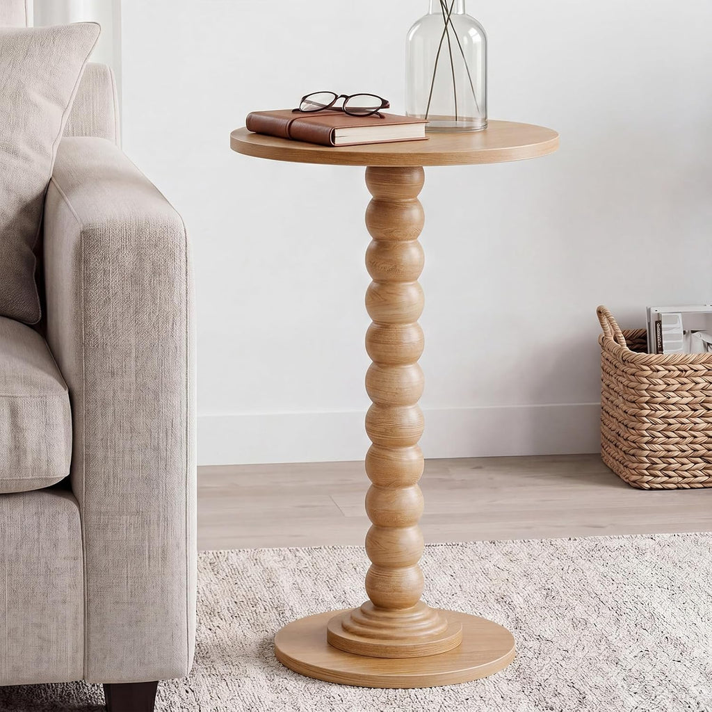 DUMOS Round Side Table, End Table, Nightstand for Bedroom Living Room