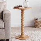DUMOS Round Side Table, End Table, Nightstand for Bedroom Living Room