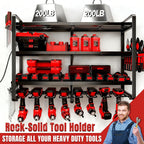 Large Power Tool Organizer Wall Mount, 4 Layer Heavy Duty 8 Cordless Drill Holder Tool Storage Rack, Load 400lbs Utility Power Tool Rack for Garage,Workbench,Workshop,Gifts for Men