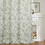 jinchan Linen Floral Curtains for Living Room 84 Inch Long Sage Green Printed - Image 7
