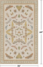 Hazo Haus 3x5 Washable Non-Slip Bathroom Rug, Colorful Insect Rug - Image 2