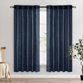 MIULEE Navy Blue Linen Curtains 72 Inch Length 2 Panels by MIULEE