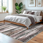 Lansny Modern Abstract 5x7 Machine Washable Area Rug Non-Slip Soft Bedroom - Image 2