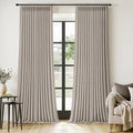 MIULEE Pinch Pleated Thick Linen Curtains 108 Inches Length 2 Panels by MIULEE