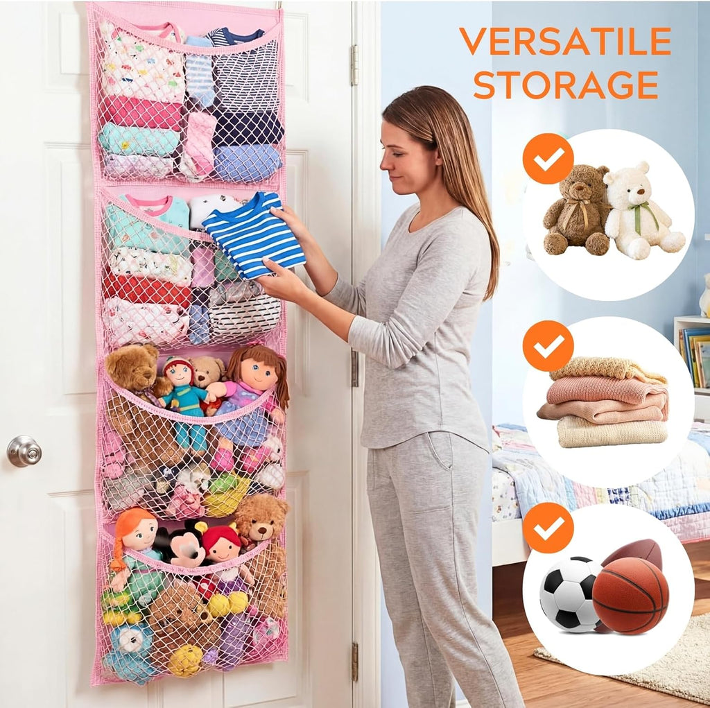 Ofiray-home Cotton Over The Door Stuffed Animal Storage
