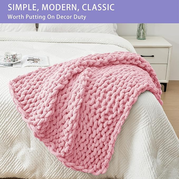 Bigacogo Chunky Knit Throw Blanket - Image 3