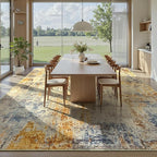 Ompaa Living Room Rug 6x9 Beige Area Rug Machine Washable Boho Rug Non Slip - Image 3