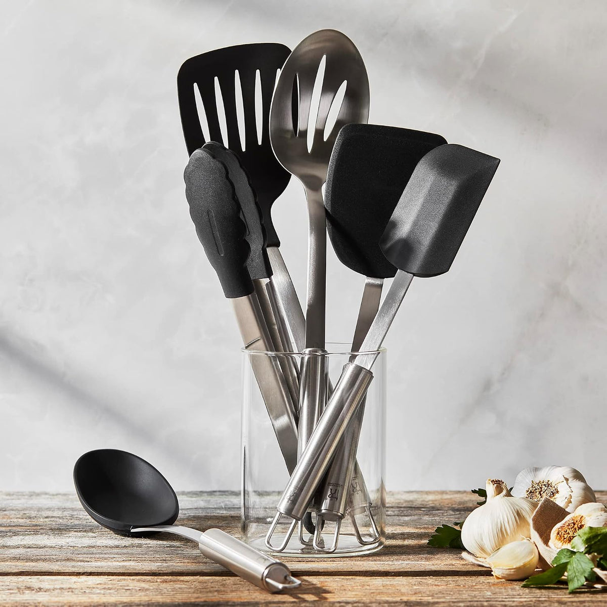 ZWILLING HENCKELS Cooking Tools 6-PC Kitchen Gadgets Sets with Spatula, Tongs, Cooking Spoon, 18/10 STAINLESS STEEL