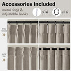 MIULEE Pinch Pleated Thick Linen Curtains 108 Inches Length 2 Panels - Image 8