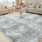 Area Rugs 10x14 Living Room, Shaggy Carpet Soft Plush Furry Bedside Rug Large - Image 2
