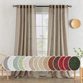 MIULEE Taupe Grey Linen Curtains 90 Inch Long 2 Panels by MIULEE