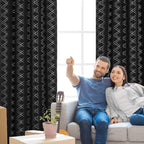 Deconovo Black Out Curtains for Bedroom Livint Room Nursery Geometry Silver - Image 3