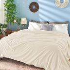 inhand Fleece Twin Blanket for Bed Cream White Throw Blanket for Couch Super - Image 4