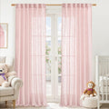 LAMIT 95 Inches Long Pink Linen Curtains by LAMIT