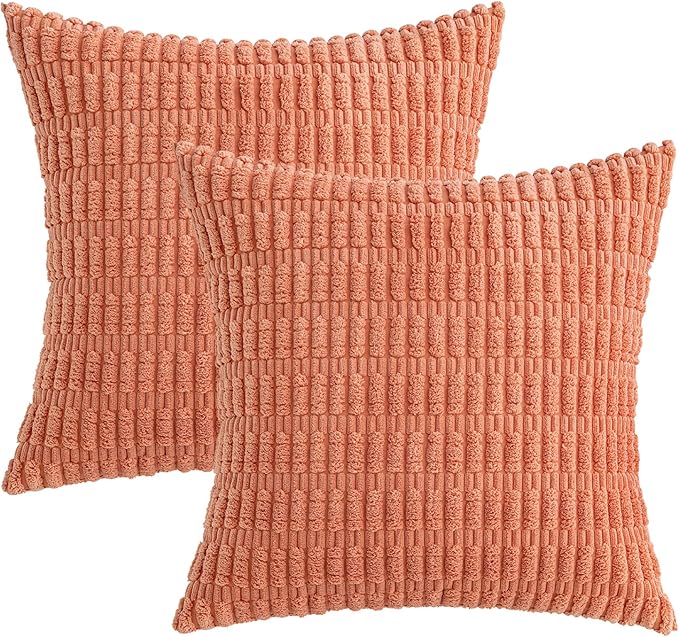 MIULEE Pack of 2 Corduroy Decorative Throw Pillow Covers 18x18 Inch Soft Boho - Image 6
