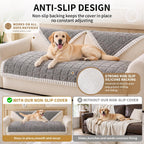 Chenille Dog Couch Cover, Non Slip Sofa Protector, Dark Gray 35"x62"