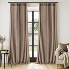 MIULEE Pinch Pleated Thick Linen Curtains 102 Inches Long 2 Panels by MIULEE