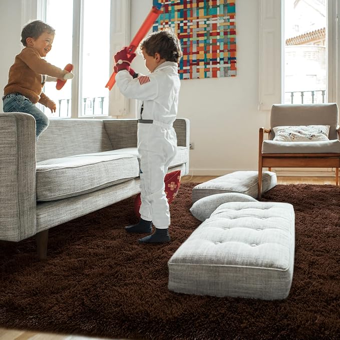 Amearea Premium Soft Fluffy Rug Modern Shag Carpet, 4x5.3 Feet, Fuzzy Shaggy - Image 4