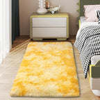 Soft Runner Rugs for Bedroom Hallways, 2x4 Tie-Dyed Yellow Fluffy Shag Throw - Image 6