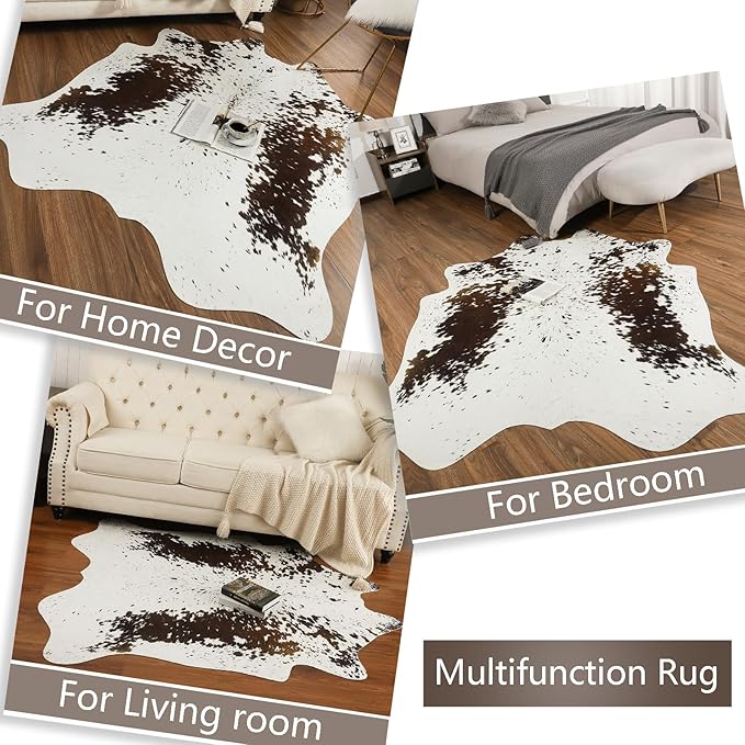AROGAN White 6×7.2 Feet Faux Cow Print Rug Large - Image 9