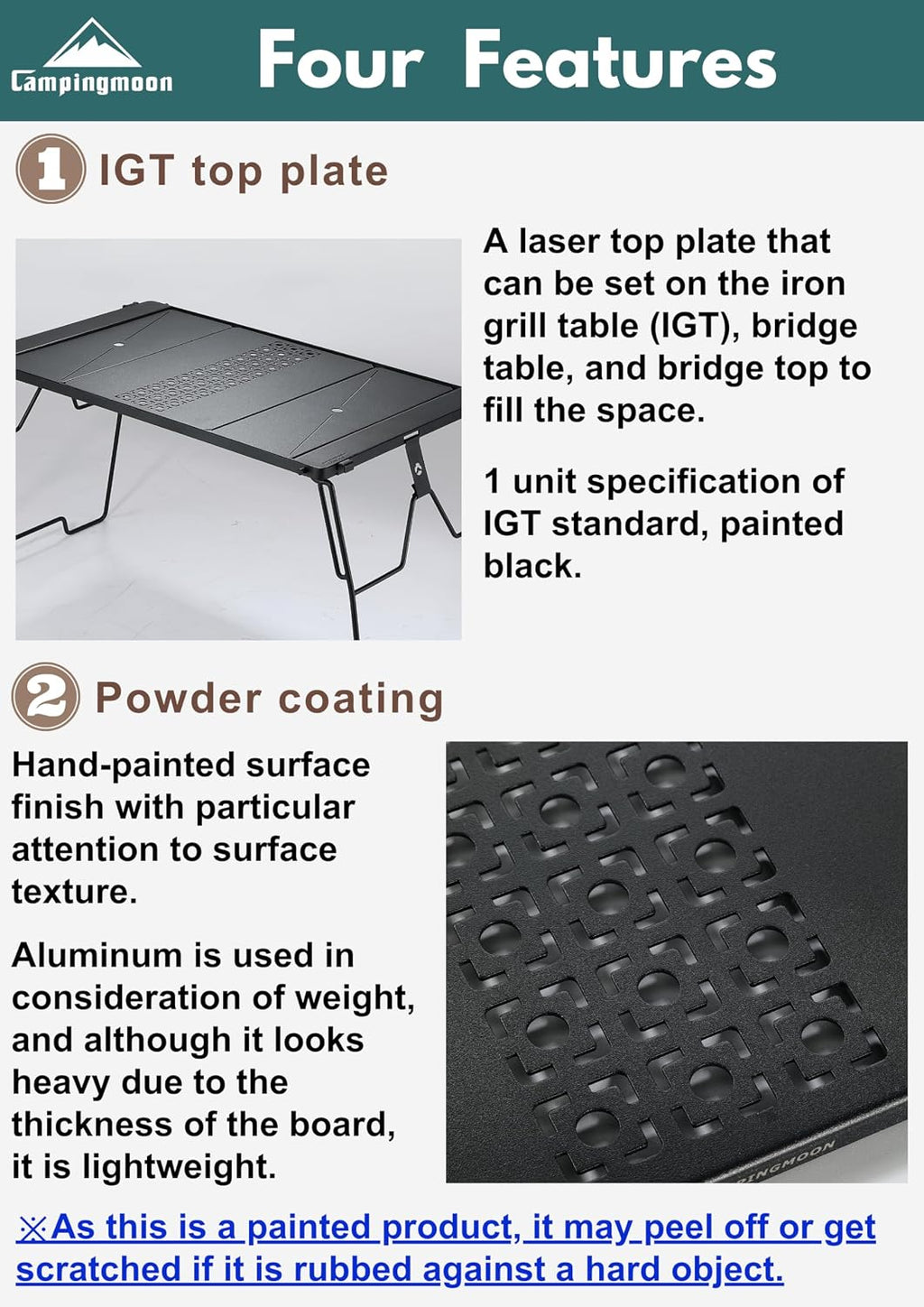IGT Top Board Bridge Table Laser Top Board Aluminum Black CK-25F-1P