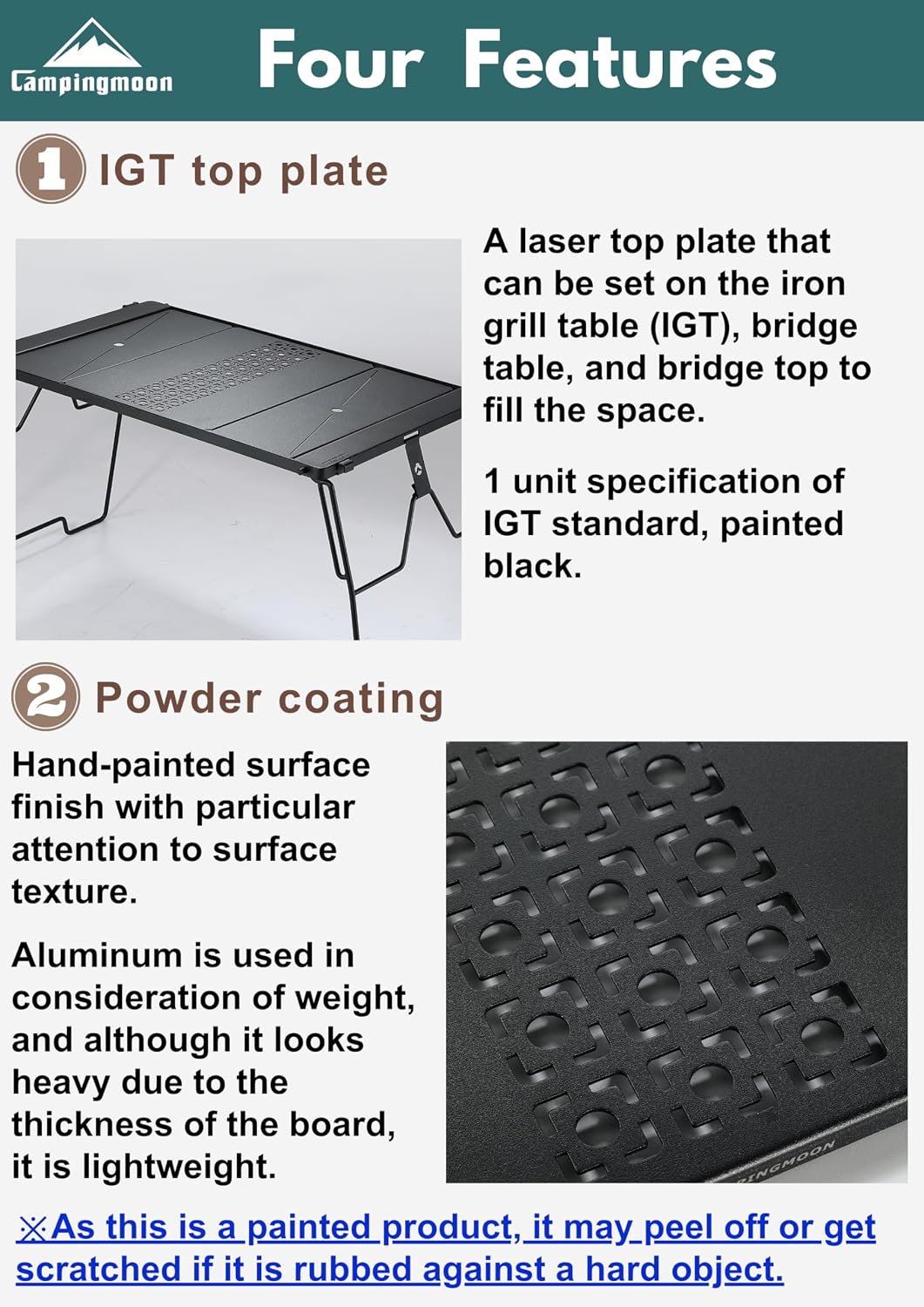 IGT Top Board Bridge Table Laser Top Board Aluminum Black CK-25F-1P