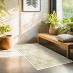 Washable Neutral Floral Living Room Rug, 3x5 Area Rugs - Image 8