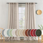 MIULEE Natural Linen Curtains 90 Inch Long 2 Panels by MIULEE
