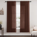 Nanspring Rustic Brown Linen Curtains 72 Inch Length by Nanspring