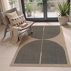 Lahome Modern Rainbow Easy Jute Rug, 3x5 Washable Rugs by Lahome